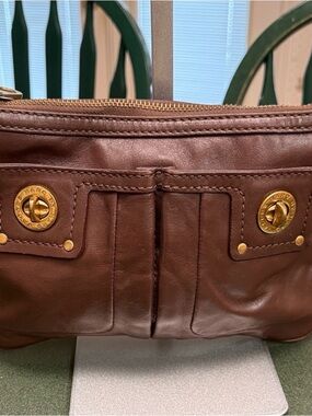 Marc By Marc Jacobs Brown Leather Pouch with Gold Hardware